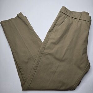 Plaid&Plain Men's Stretch Dress Pants Slim Fit Khaki 34 X 30